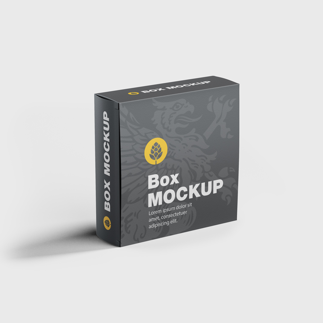Flat cardboard box mockup