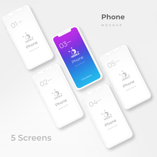 موکاپ موبایل سفید | White phone mockup