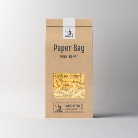 Paper bag packaging mockup