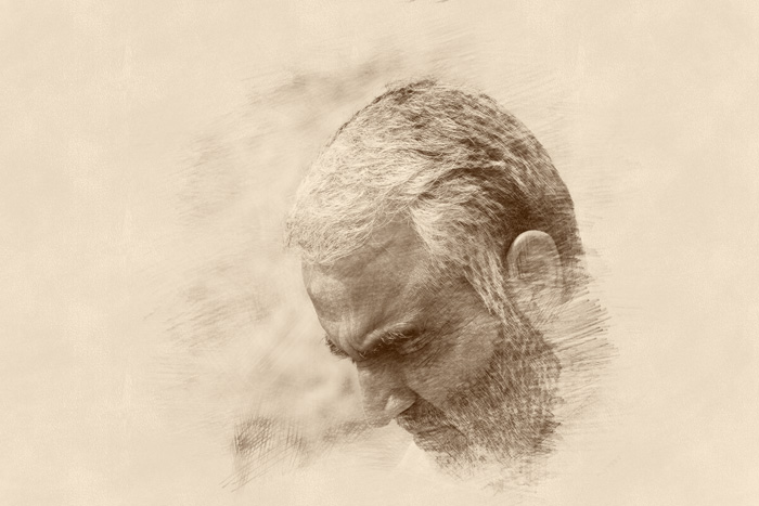 Hand sketch photo effect template