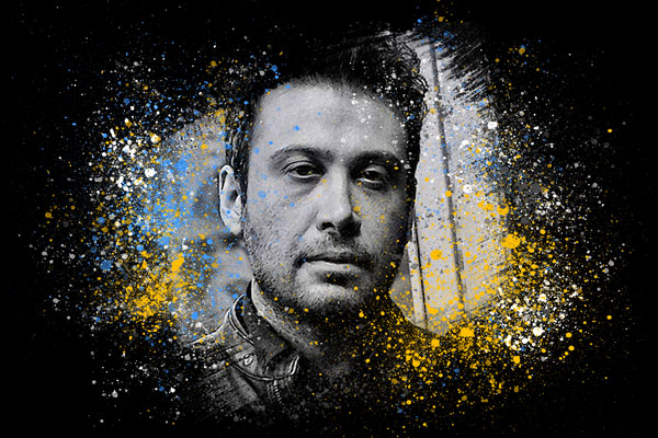 Paint splashes photo effect template