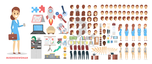 Business woman character set