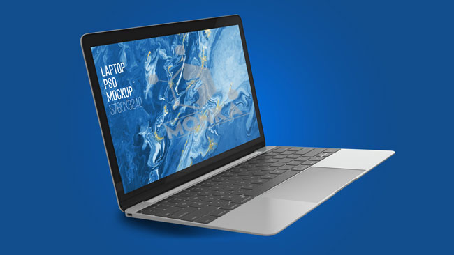 Floating laptop mockup