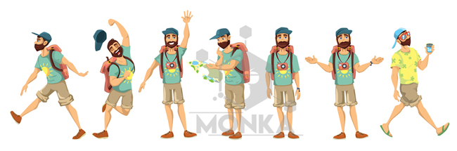 مجموعه کاراکتر مرد توریست