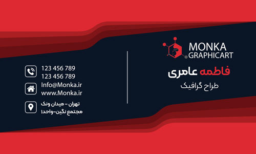 تصویر روی کارت قرمز و مشکی
