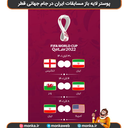 پوستر لایه باز مسابقات ایران در جام جهانی قطر