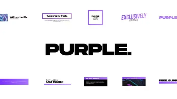 پروژه افترافکت پکیج تایتل بنفش purple titles pack
