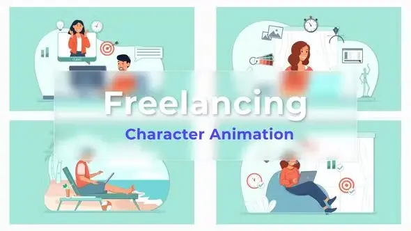 پروژه افترافکت مجموعه انیمیشن با موضوع فریلنسر
