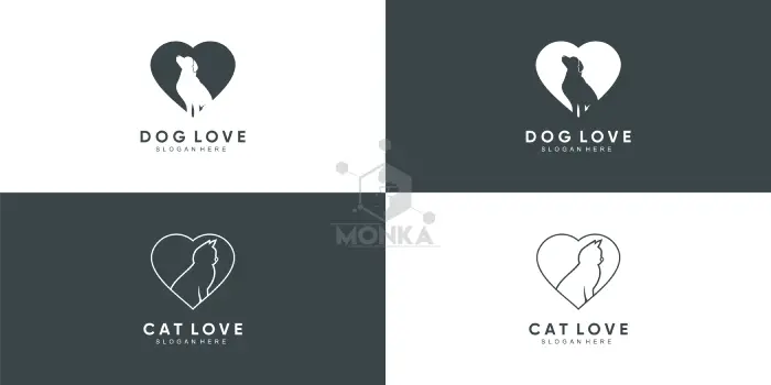 مجموعه لوگوی پت شاپ Set of pet logo