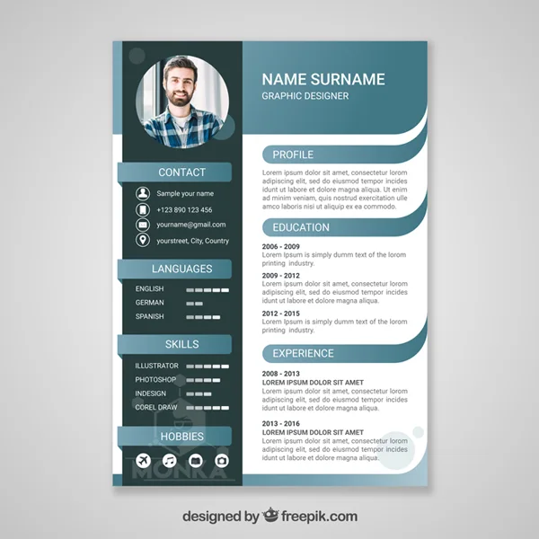 وکتور برنامه تحصیلی و رزومه لایه باز
