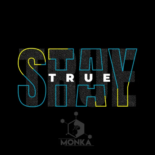 وکتور لوگوی تیشرت با تایپوگرافی Stay true