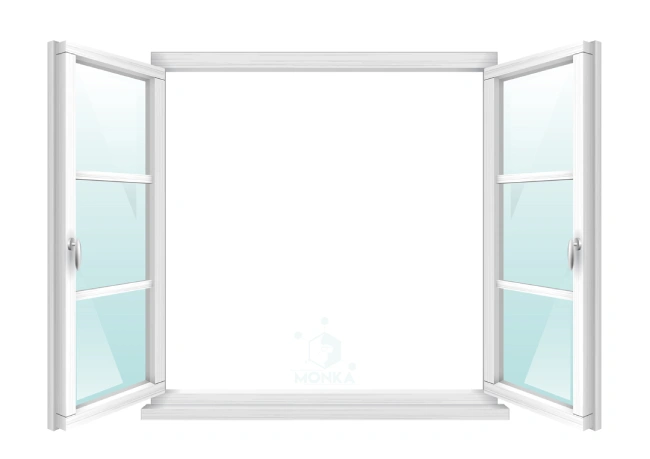 وکتور پنجره باز چوبی