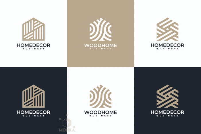 مجموعه لوگوی آماده خانه چوبی با فرمت eps