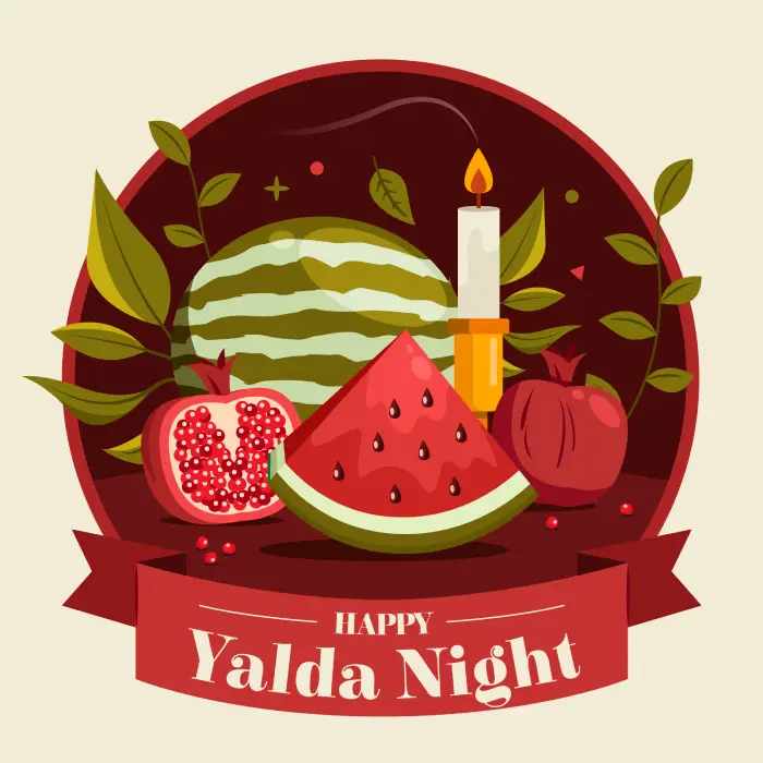وکتور فلت جشن شب یلدا با میوه