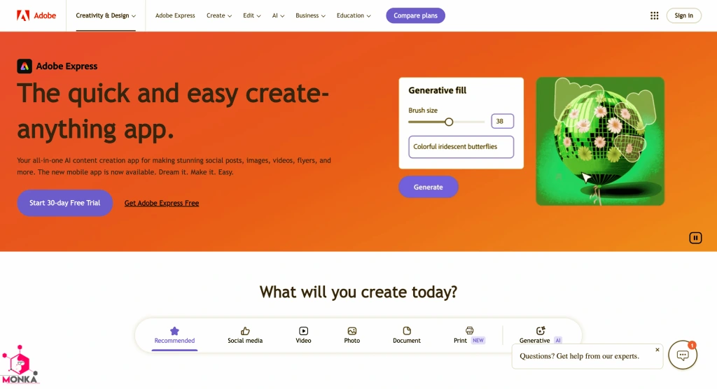 طراحی گرافیک آنلاین Adobe Express برای بازاریابان