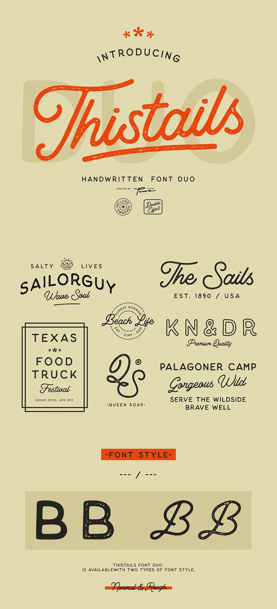 دانلود فونت Thistails Font Duo